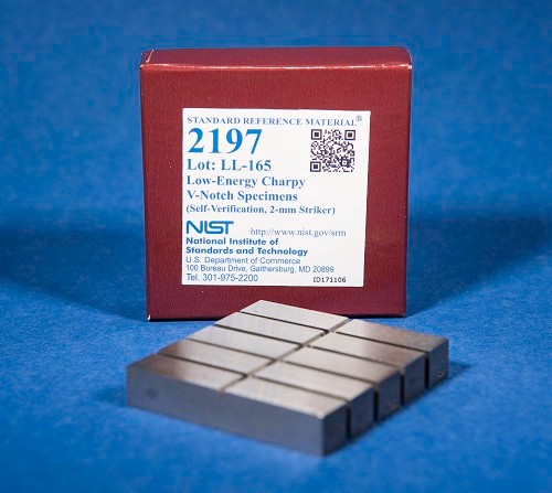 SRM 2197 - 低能量Charpy V-缺口樣本(自驗(yàn)證，2毫米射手)